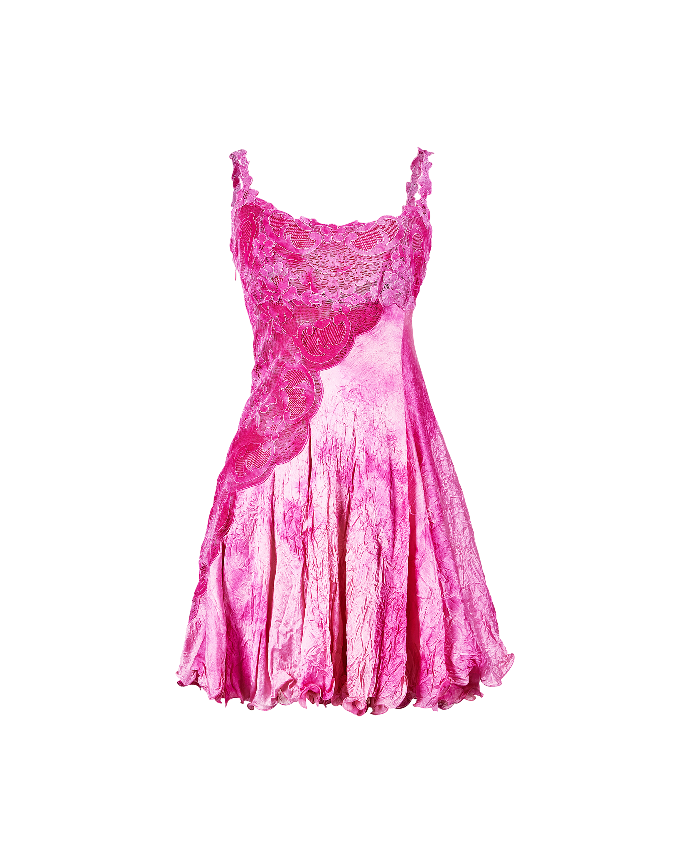 S/S 1994 Pink Crinkle Mini Dress