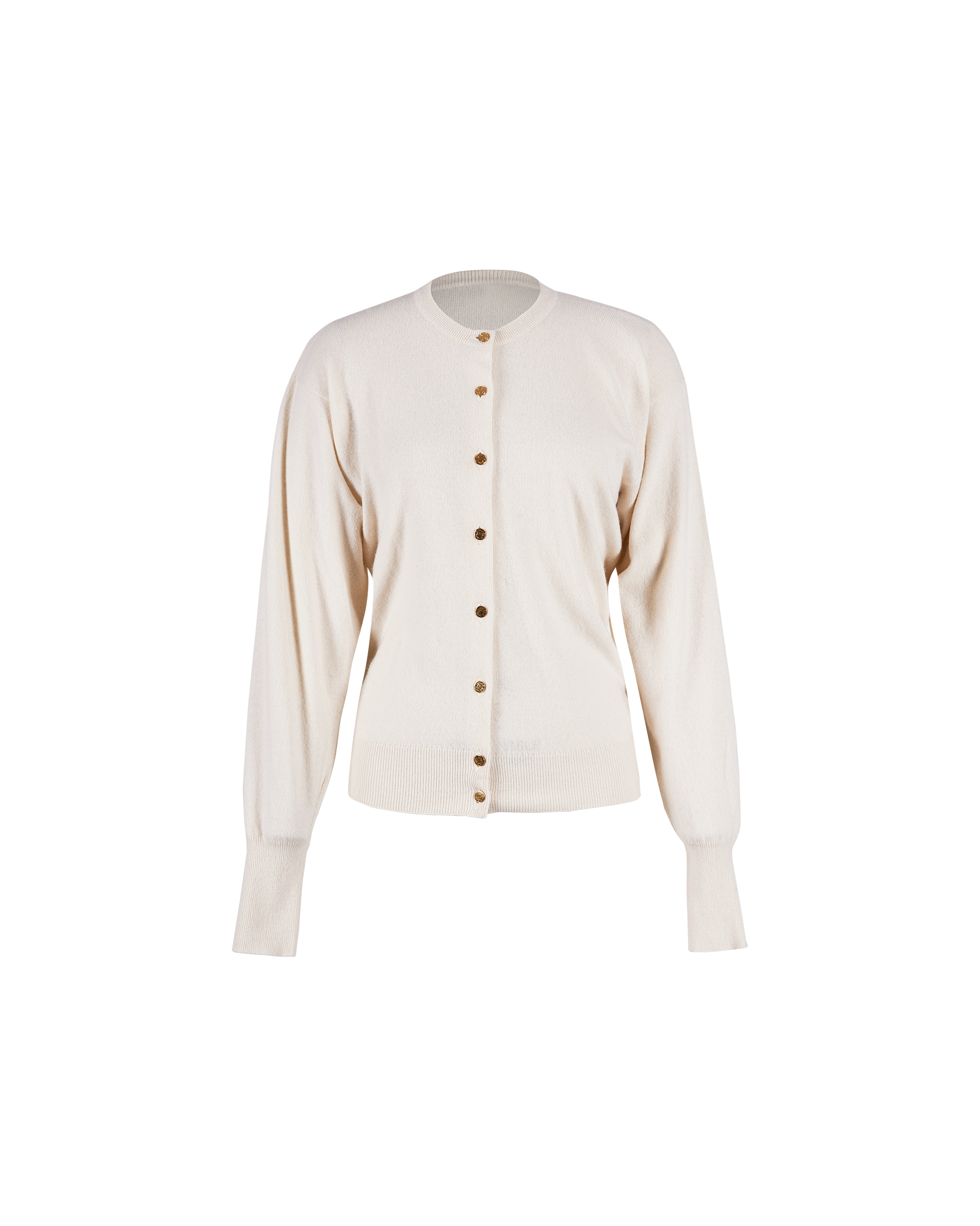 1980's Cream Cardigan with Gold Buttons