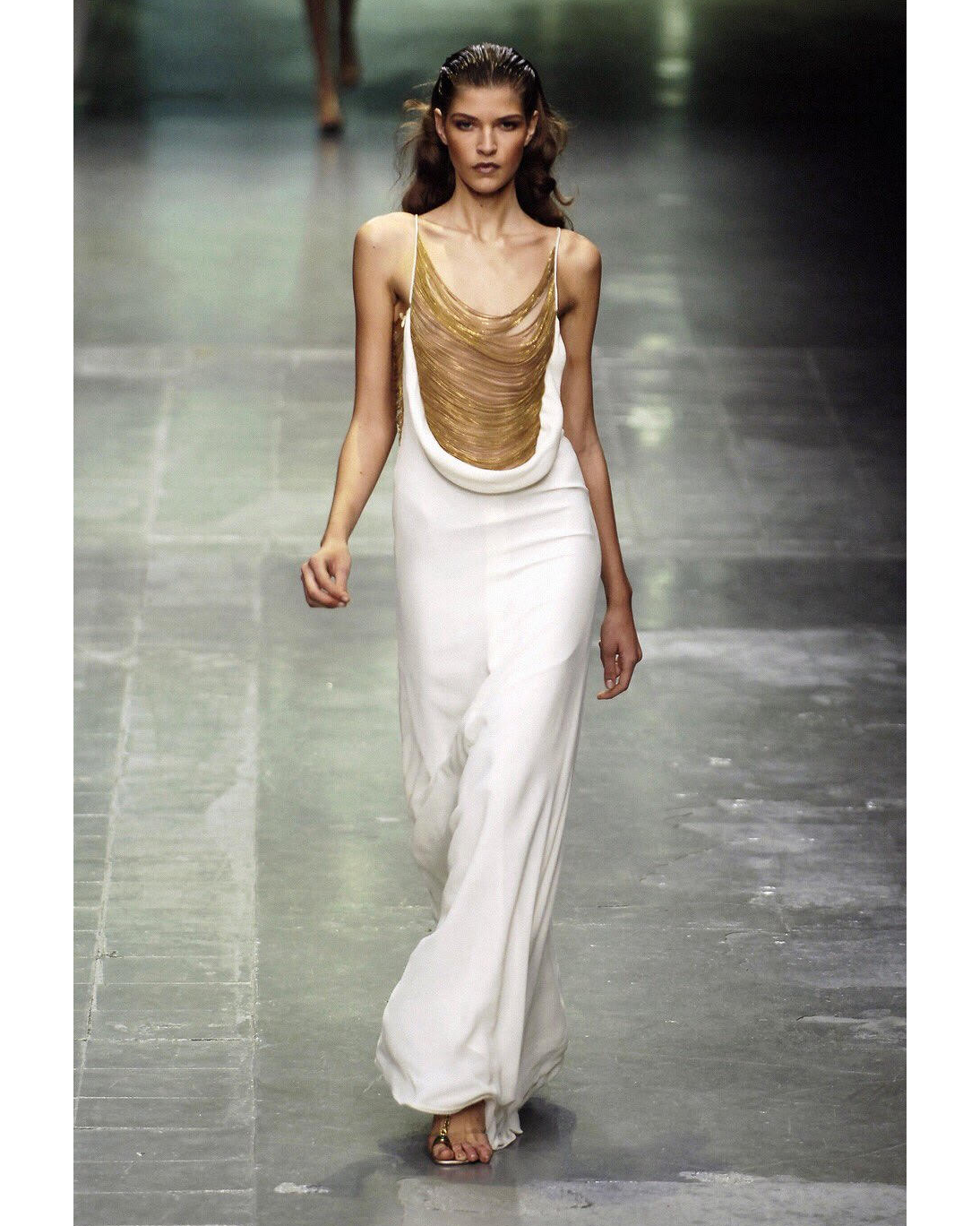 S/S 2006 Gold Chain White Gown